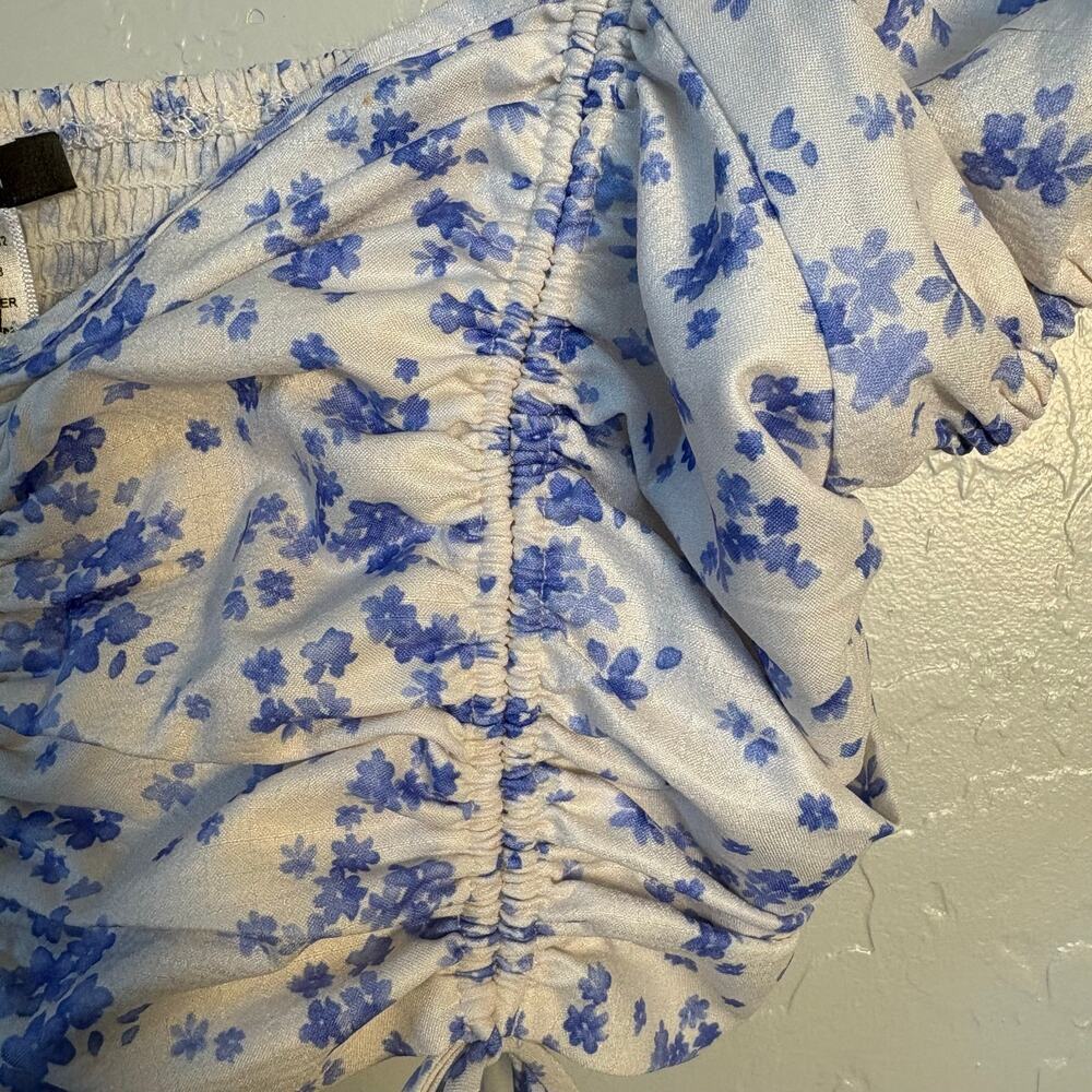 Coquette Ditsy Floral Milkmaid Crop Top Regency Bridgerton Romantic Feminine M - Picture 5 of 9